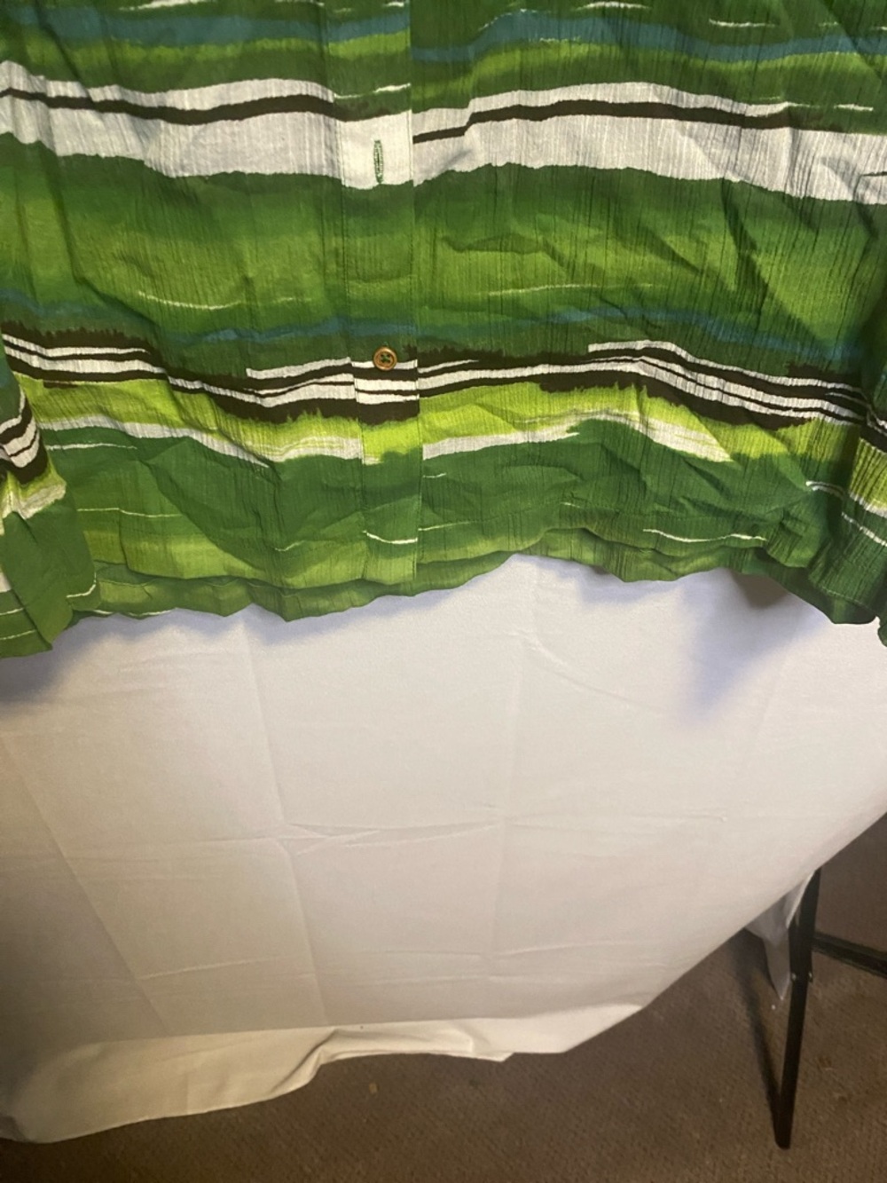 Jones New York Green Striped Button-Up Blouse - Picture 7 of 7